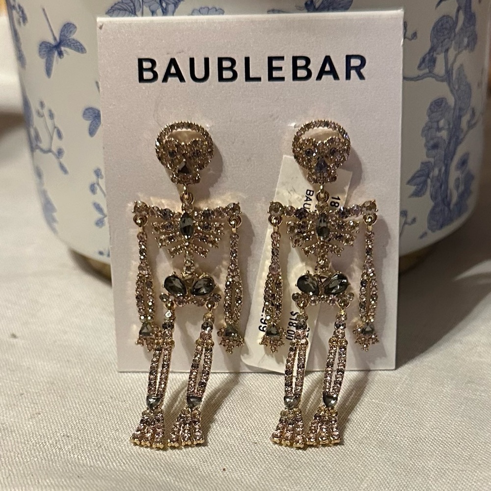 Baublebar “Bare Bones” Skeleton Earrings NWT